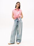 Multi Cropped Cap Sleeve Poplin Shirt  Women