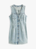 Denim V-Neck Slim Denim Mini Dress  Women