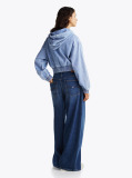 Denim Denim Cropped Hoody  Women