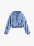 Denim Denim Cropped Hoody  Women