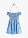 Denim Chambray Fit And Flare Mini Dress  Women