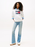 White Relaxed Floral Flag Crew  Women