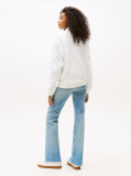 White Relaxed Floral Flag Crew  Women
