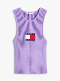 Purple Ribbed Slim Racerback Tank Top  Women