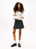 Black Pleated Denim Mini Skirt  Women