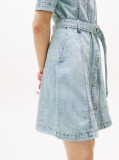 Denim Faded Denim Belted Mini Dress  Women
