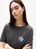 Black Relaxed Neon T-Shirt Extended  Women