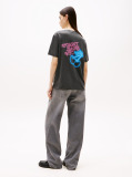 Black Relaxed Neon T-Shirt Extended  Women