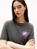 Black Relaxed Neon T-Shirt Extended  Women
