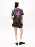 Black Relaxed Neon T-Shirt Extended  Women