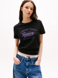Black Regular Essential Logo Tee Extended  Women