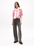 Multi Crest Embroidery Relaxed Fit Cropped Shirt  Women