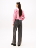 Multi Crest Embroidery Relaxed Fit Cropped Shirt  Women