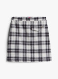 Beige High Rise A-Line Flannel Mini Skirt  Women