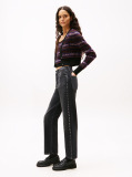 Denim High Rise Black Studded Jeans  Women