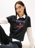 Black Regular Crest Flag Tee  Women