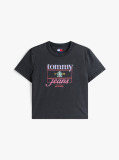 Black Regular Crest Flag Tee  Women
