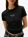 Black Logo Jersey Slim T-Shirt  Women