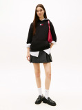 Black Diamanté Flag Relaxed Hoody  Women
