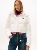 White Down Cropped Alaska Puffer Jacket  Women