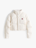 White Down Cropped Alaska Puffer Jacket  Women