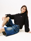 Black Tommy Badge Relaxed Mock Neck Jumper  Women