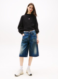 Black Tommy Badge Relaxed Mock Neck Jumper  Women