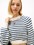 Multi Tommy Badge Boxy Jumper With Wool  Women