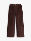 Brown Claire Corduroy High Rise Wide Leg Trousers  Women
