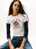 Grey Graphic Slim T-Shirt  Women