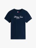 Blue Essential Slim Rib Logo T-Shirt  Women