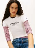Beige Essential Slim Rib Logo T-Shirt  Women
