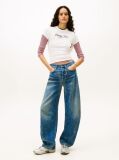 Beige Essential Slim Rib Logo T-Shirt  Women