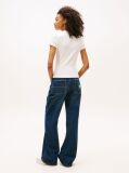 White Logo Ribbed Slim T-Shirt  Women
