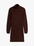 Brown Slim Midi Turtleneck Jumper Dress  Women