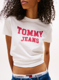 Beige Varsity Crew Neck T-Shirt  Women