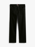 Denim Black Mid Rise Slim Straight Leg Jeans  Women