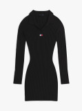 Black Tommy Badge Slim Midi Jumper Dress  Women