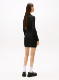 Black Tommy Badge Slim Midi Jumper Dress  Women
