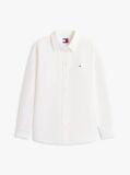 White Relaxed Fit Linen Blend Shirt  Women