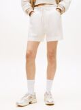 White Linen Blend Five-Pocket Shorts  Women