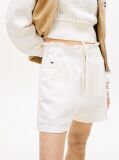 White Linen Blend Five-Pocket Shorts  Women