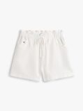 White Linen Blend Five-Pocket Shorts  Women