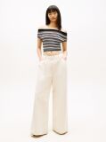 Denim Pleated Mid Rise Loose Straight Leg Jeans  Women