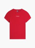 Red Logo Ribbed Slim T-Shirt  Women