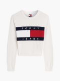 White Tommy Flag Crew Neck Jumper  Women