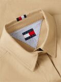 Beige Relaxed Fit Crest Embroidery Cropped Shirt  Women