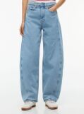 Denim Twisted Seam Mid Rise Barrel Jeans  Women