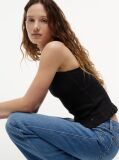 Black Smock Slim Strap Top  Women