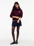 Purple Crest Wavy Flag Boxy Hoody  Women